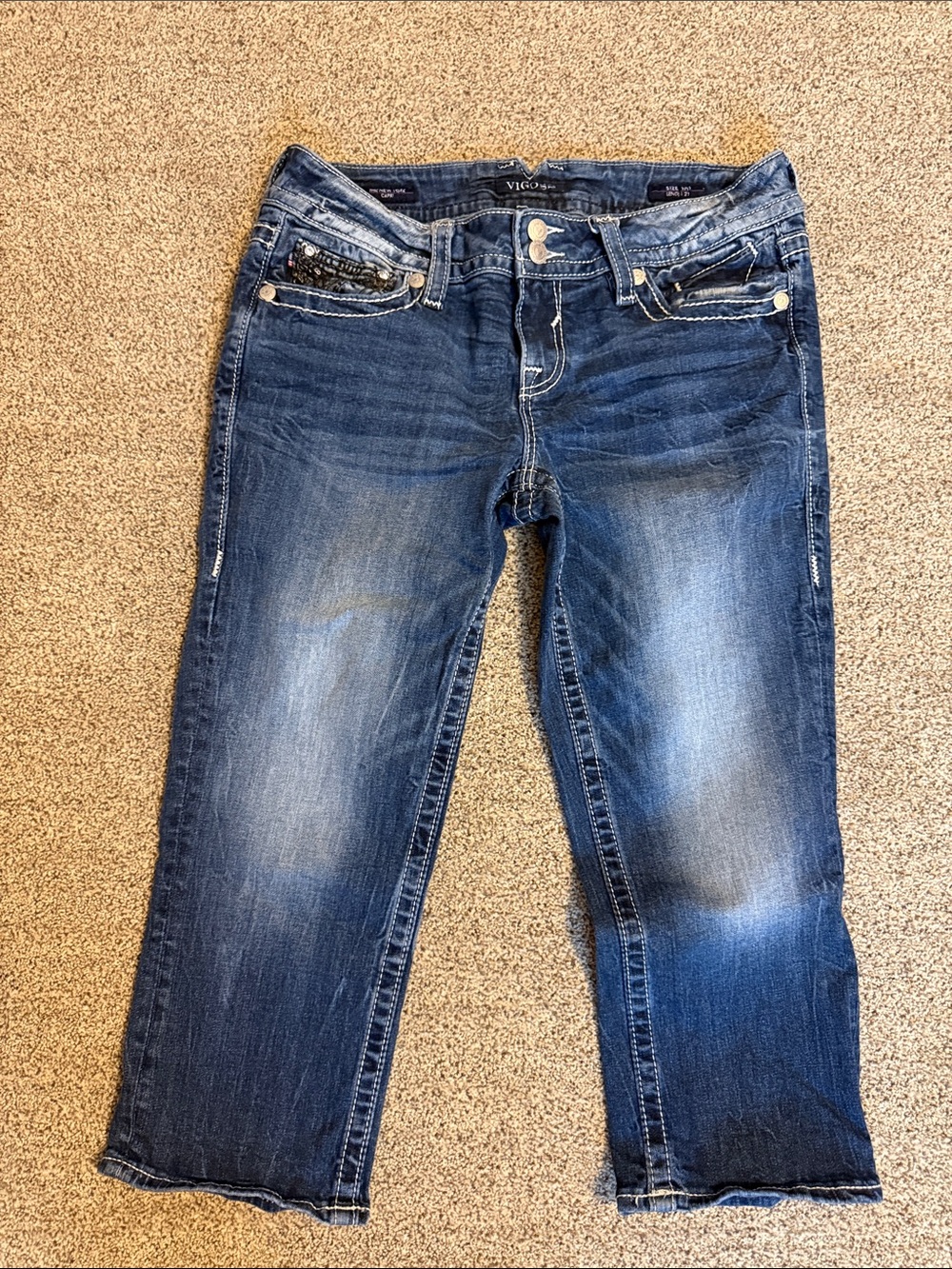 Vigoss Medium Blue Cropped Straight Jeans